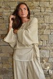 Lindin Linen Blend Kimono Top Washed Sandstone
